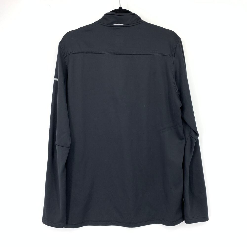 Adidas Pullover Long Sleeve Shirt Mens Size Large 1/4 Zip Black Mock Neck *FLAWS - Picture 2 of 9